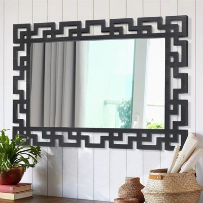 Ruso Weights Rustic Hanging Wood Decorative Mirror