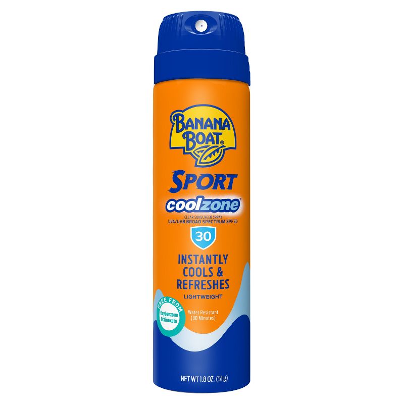 Banana Boat Sport CoolZone Clear Sunscreen Spray - SPF 30 - 1.8oz, 1 of 10