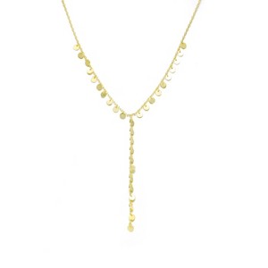 Guili 14K Gold Plated "Y" Necklace, a modern and chic design that adds sophistication, grace, and class to any outfit for a refined look. - 1 of 3