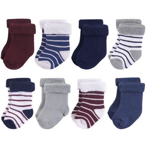 Hudson Baby Infant Boy Cotton Rich Newborn And Terry Socks, Stripe