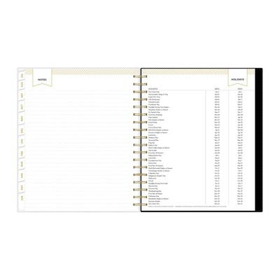 Day Designer 2024-25 Daily/Monthly Planner 10&#34;x8&#34; Wirebound Frosted Rugby Stripe Black_6