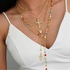 Trendy 4PCS Cross Necklaces for Women Bohemian Bead Pearl Y Long Pendant Adjustable Length - 4 of 4