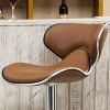 Roundhill Furniture Masaccio Cushioned Leatherette Upholstery Airlift Adjustable Swivel Barstool with Chrome Base, Caramel, Set of 2 - 3 of 4