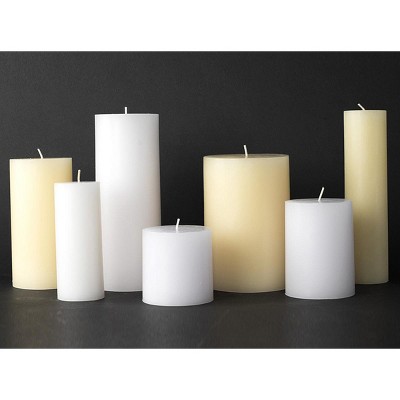 White Dripless Unscented Paraffin Wax Pillar Candle