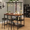 Kitchen Island with Storage, Island Table for Kitchen with Seating, 3-Tier Bakers Rack, Microwave Stand Shelf - 3 of 4