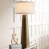 Possini Euro Design Karen Modern Table Lamp 36" Tall Dark Gold Glass Off White Fabric Drum Shade for Bedroom Living Room Bedside Nightstand Office - 2 of 4