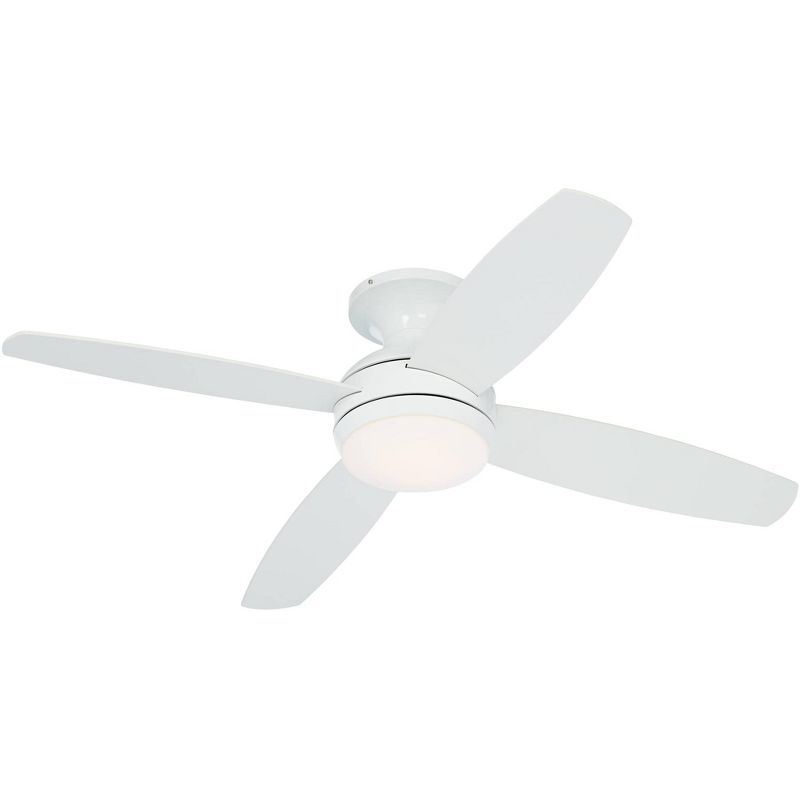 52" Casa Vieja Elite Modern Hugger Indoor Ceiling Fan with Dimmable LED Light Remote Control White Opal Glass for Living Room Kitchen House Bedroom, 5 of 9