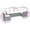vidaXL 6 Piece Patio Sofa Set with Cushions Brown and Red Poly Rattan - Without Table - 3 of 4