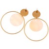 Anna-Kaci Gold Tone Textured Stud Earrings with Hoop and Disc Detail - 3 of 4