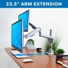 Mount-It! Dual Monitor Desk Mount | Pole Mounted Gas Spring Dual Monitor Arm | Premium Height Adjustable Computer Display Riser Fits Up to 32", Silver - 3 of 4