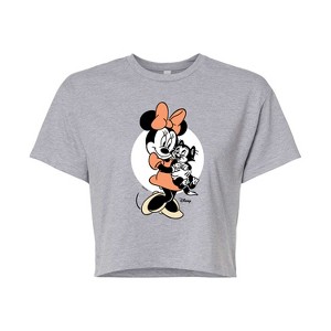 Women's - Disney Classics - Minnie And Figaro Cropped Graphic T-Shirt - 1 of 4
