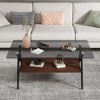 OUTSUPPLY Modern Rectangle Coffee Table with Tempered Glass Top & Gold Metal Legs, Sleek Living Room Centerpiece with MDF Base - 3 of 4