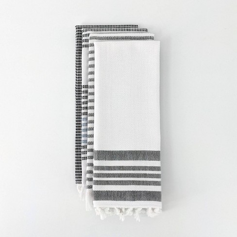 4ct Dish Towels White/Gray Stripes - Bullseye's Playground™ - image 1 of 3