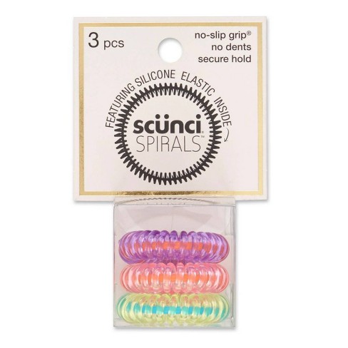 Scunci Silicone Elastic No Slip Grip Spirals 3ct Target