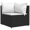 VidaXL 2 Piece Patio Lounge Set with Cushions Poly Rattan Gray - 4 of 4