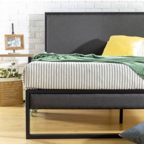 Queen Christina Platform Bed Frame With Headboard Gray Zinus