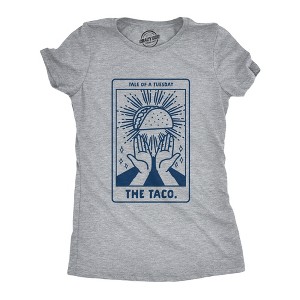 Womens Tale Of A Tuesday Taco T Shirt Funny Taco Tuesday Tarot Card Graphic Tee - Crazy Dog Women's T Shirt - 1 of 4