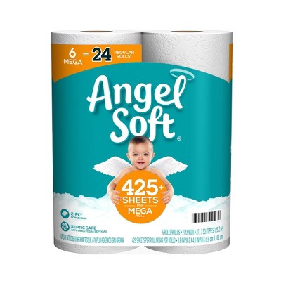 Angel Soft Toilet Paper - 6 Mega Rolls