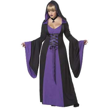 California Costumes Deluxe Hooded Robe Women's Plus Size Costume (Purple)