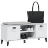 vidaXL Shoe Bench Storage Shelf Organizer Hallway Furniture Engineered Wood - White - 4 of 4