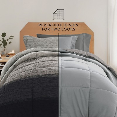 Becky Cameron 8PC Dorm Bedding Bundle, Patterned Comforter Set, Solid Sheet Set, Pillows, Laundry Bag - Becky Cameron, Forget Me Not Navy, Twin Extra Long — фото 4