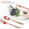 Attop Rose Gold Plastic Silverware Set (160 Bulk Pack) Disposable Cutlery Utensils Heavy Duty Rose Gold Flatware - 2 of 4