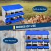 Galvanized Steel Chicken Nesting Box with Roll-Away Tray, 6/8/10 Hole Options, Wall or Stand Mount - 4 of 4