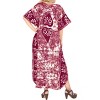 HAPPY BAY Women's Summer Pocket Nightgown Batik Caftan for Womens Sleepwear Long House Loungewear Dashiki Dress Plus Size - 3 of 4