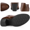 BLISSFUL STEP Women's Mid-height Heels Zipper Dressy Ankle Chelsea Booties - 4 of 4