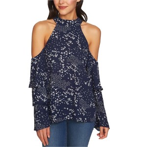 1.STATE Womens Printed Floral Knit Blouse - 1 of 1