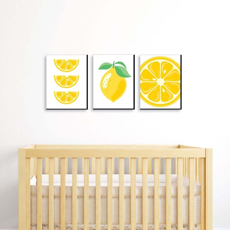 Big Dot of Happiness So Fresh - Lemon - Citrus Lemonade Kitchen Wall Art, Nursery Decor and Restaurant Decorations - 7.5 x 10 inches - Set of 3 Prints, 2 of 8