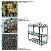 Sunnydaze Indoor/Outdoor Iron Metal 3-Tiered Potted Flower Plant Stand with Scrolled Back Design - 30" - Black - 2 of 4