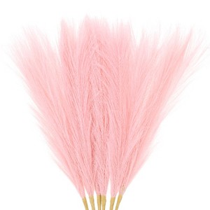 Unique Bargains Dried Plants Artificial Durable Small Fluffy Pampas Grass 7 Branches for Home, Office, Party 17.7 Inch - 1 of 4