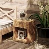JIONJOY Vintage Burl Wood Nightstand with Charging Station - Fully Assembled Farmhouse Bedside Table with USB/Type-C Ports & Open Shelf - 4 of 4