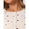 INSPIRE CHIC Women's Front Button 3/4 Sleeve Crew Neck Sleepdress with Pockets - 4 of 4