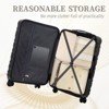 Syemin Luggage Hardside Checked Luggage Set 3 set in ABS Spinner Wheel Luggage Carry on Suitcase TSA Combination Lock, Black, 19.3"*11.4"*29.5" - 2 of 4