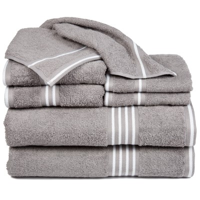 6pc Striped Bath Towel Set Red - Yorkshire Home