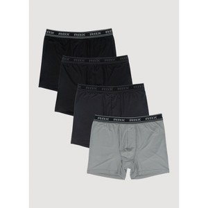 RBX Active Men's Boxer Briefs with Fly 4-Pack, Quick Drying Performance Mesh Boxers Basic Colors Multipack - 1 of 4