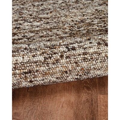 5'3"x7'6" Verginia Berber Reversible Flatweave Area Rug Dark Natural - Linon