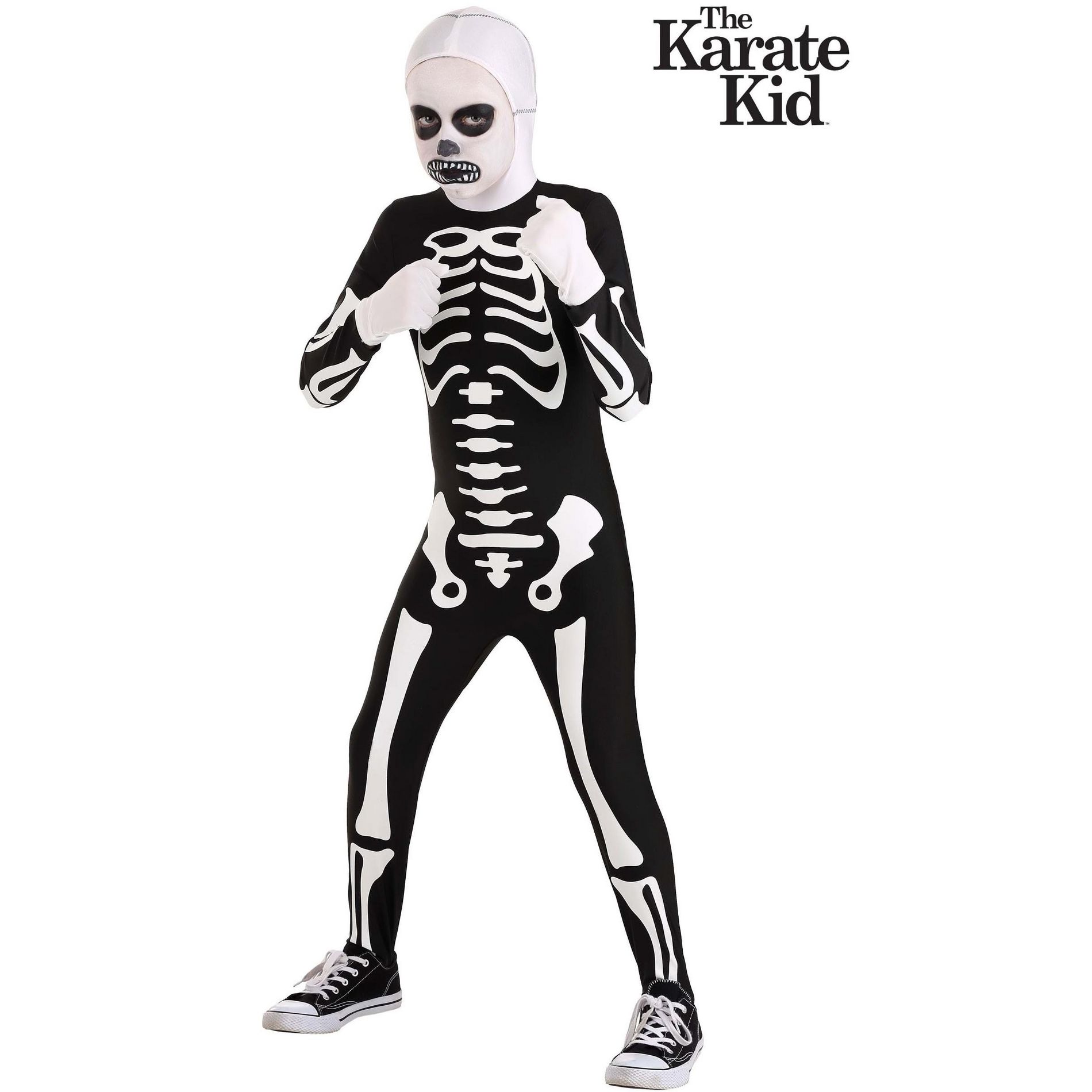 HalloweenCostumes.com Boy's Authentic Karate Kid Skeleton Suit Halloween Costume| Kids Skeleton Bodysuit Outfit