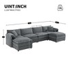 4/6 Seat Modular Sectional Sofa, L Shaped Cloud Sofa Couch Set, Upholstered Oversized Sofa Chair with Movable Ottoman -ModernLuxe - 3 of 4