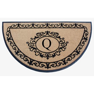 A1HC Natural Coir & Rubber Hand Flocked Large Monogrammed Thick Door Mat 36"x72" Entrance Doormats - 1 of 4