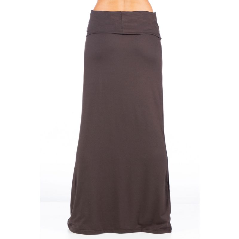 24seven Comfort Apparel Womens Comfortable Foldover Maxi Skirt, 3 of 5
