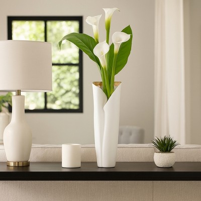 Contemporary Sculptural Vase for Living Room Decor - Home Accent for Office, Table, and Bedroom Styling - Entryway, Hallway, House Decor