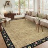 Washable Modern Floral Living Room Rugs, Soft Non Slip Bordered Bedroom Carpet, Ultra Thin Foldable Accent Mat for Dining Room - 2 of 4
