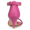 Allegra K Women's Faux Leather Adjustable Ankle Strap Kitten Heel Sandals - 3 of 4