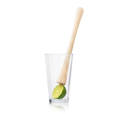 Natural Wood Ergonomic Cocktail Muddler with Serrated Base