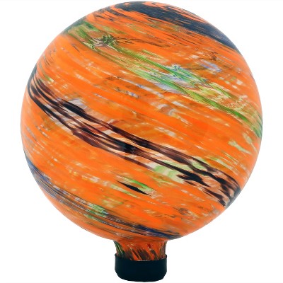 Sunnydaze Indoor/Outdoor Gazing Globe Glass Garden Ball for Lawn, Patio or Indoors - 10" Diameter - Sunset Sky