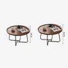 CuisinSmart Small Nesting Coffee Table Set of 2 Round Coffee Table Mid Century Modern Centre Table Easy Assembly Circle Coffee Tables - 2 of 4