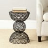 Leila Iron Wire Circle Stool - FOX4508A - Black - Safavieh Couture - 2 of 3